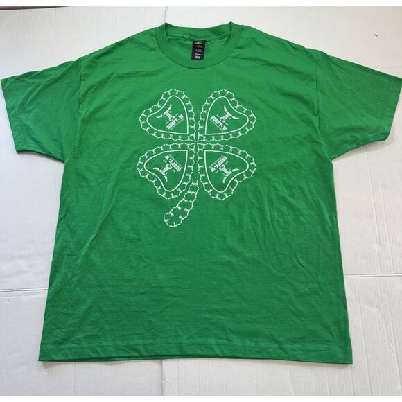 Hanes Beefy-T Graphic Print Men's XL T-Shirt Green - Picture 1 of 8